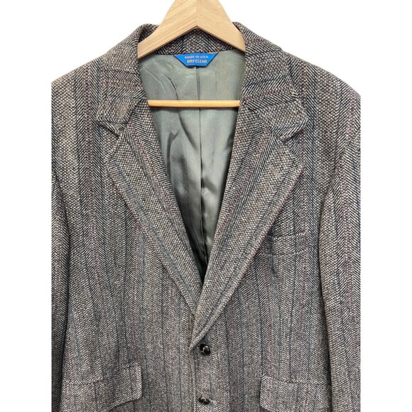 Pendleton Vintage 80's Gray Wool Tweed Blazer - Picture 2 of 9